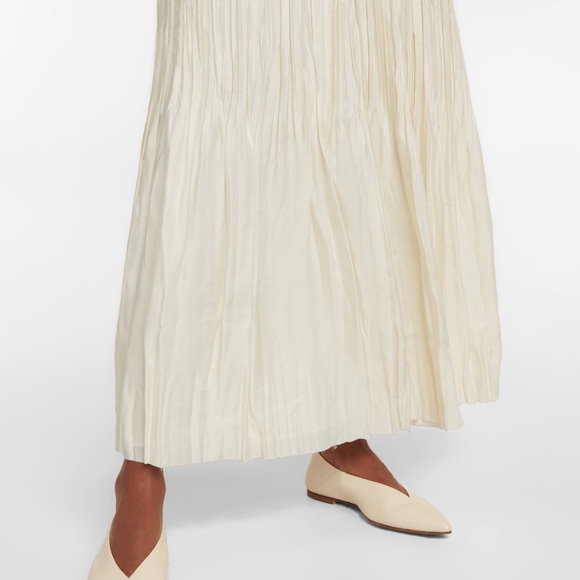 Khaite White/Cream Cersi Pleated Maxi Skirt Size Small Retail Value $1780 - Picture 5 of 13